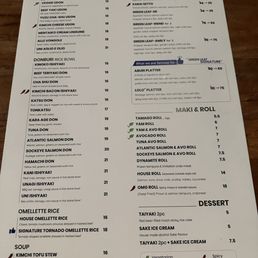 large menus