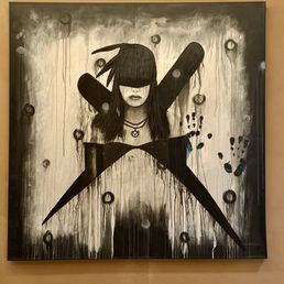 Art displayed in the hotel lobby