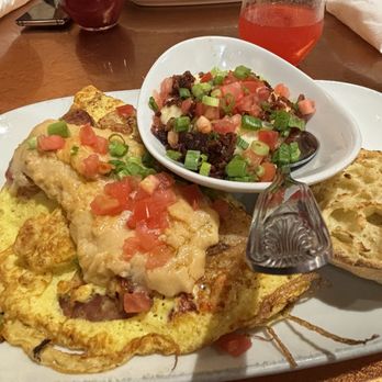 Another Broken Egg Cafe - Mardis Grad Omelet and strawberry st. Germaine mimosa!!! - Breakfast & Brunch Near Me - Nashville, Tennessee