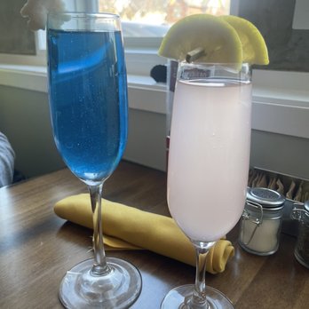 Rise N Shine - Mimosas....the blue had glitter in it - Breakfast & Brunch Near Me - Syracuse, New York Rise N Shine - Mimosas....the blue had glitter in it - Breakfast & Brunch Near Me - Syracuse, New York