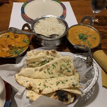 Bombay House - Chicken makhani, lamb coconut Kurma, and garlic naan - Indian Near Me - Provo, Utah Bombay House - Chicken makhani, lamb coconut Kurma, and garlic naan - Indian Near Me - Provo, Utah