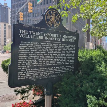 The Iron Brigade Historical Marker - Twenty-Fourth Michigan Volunteer Infantry Regiment, Detroit - Landmarks & Historical Buildings Near Me - Detroit, Michigan The Iron Brigade Historical Marker - Twenty-Fourth Michigan Volunteer Infantry Regiment, Detroit - Landmarks & Historical Buildings Near Me - Detroit, Michigan