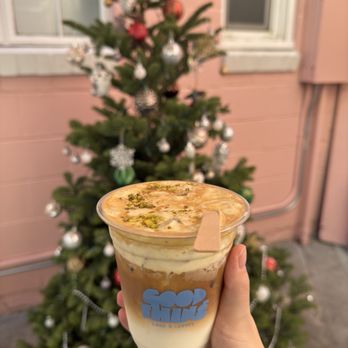 Goodthing Coffee - Pistachio Einspanner - $8 - Coffee & Tea Near Me - Burlingame, California