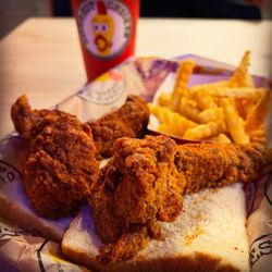 Dave's Hot Chicken - If you think I'm so cool why don't you go there And get your own hairstyle? Hot Two Tender Combo from #daveshotchicken