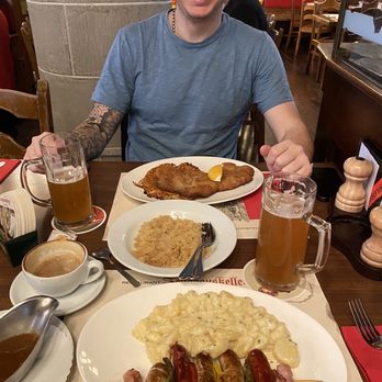 Zeughauskeller - Grilled sausage mix and wienerschnitzel - Swiss Food Near Me - Zürich, ZH