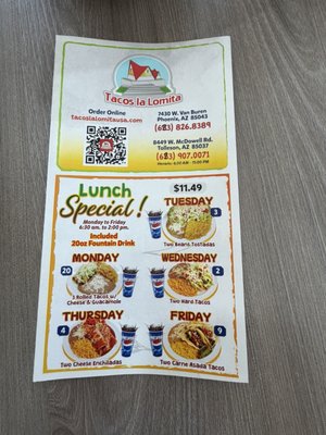 Menu photo 2 Tacos La Lomita Phoenix, AZ Menu photo 2 Tacos La Lomita Phoenix, AZ