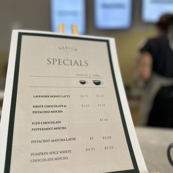 Vaella Coffee & Tea - a special menu - Coffee & Tea Near Me - Fort Lauderdale, Florida