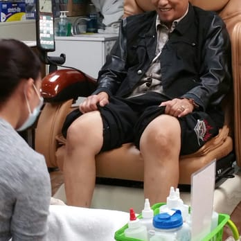Lana's Diamond Salon - Hubby getting a manicure, pedicure, message, hot stone, mud rub, etc - Nail Salons Near Me - Downey, California Lana's Diamond Salon - Hubby getting a manicure, pedicure, message, hot stone, mud rub, etc - Nail Salons Near Me - Downey, California