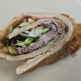 Beef pancake roll