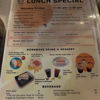 Aroy Dee Thai Kitchen - Menu - Thai Near Me - New York, New York