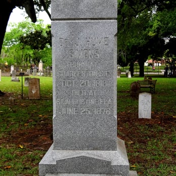 Huguenot Cemetery - Dr. J Hume Simons A Learned Man He Graduated At The College Of Charleston S.C. Awarded First Honor By The Medical Faculty. - Funeral Services & Cemeteries Near Me - St Augustine, Florida