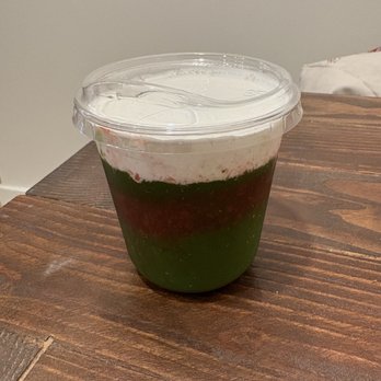 Paper Tiger Cafe - Frozen matcha with strawberry - Cafes Near Me - Chicago, Illinois