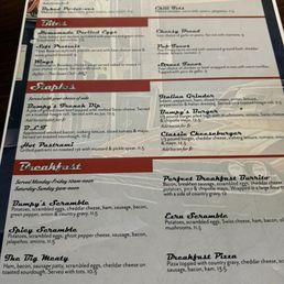 Bumpys menu 10/15/24 Bumpys menu 10/15/24