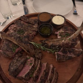 333 Pacific - Chef's board: The Pacific. Cowboy pork chop, Fillet mignon, ribeye steak - Steakhouses Near Me - Oceanside, California