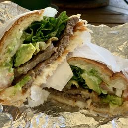 Asada Torta... the asada didn't have any char and tasted bland.... the cheese, avocado & lettuce was great tho.