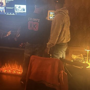 AUX Karaoke Box - Vox room fireplace - Karaoke Near Me - Brooklyn, New York