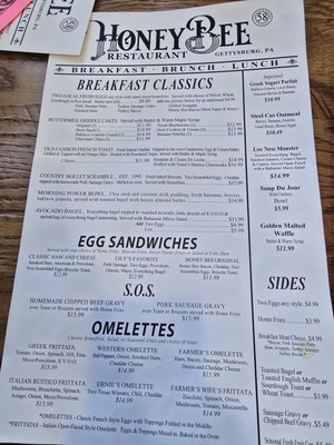 Menu photo 2 Honeybee Restaurant Gettysburg, PA Menu photo 2 Honeybee Restaurant Gettysburg, PA
