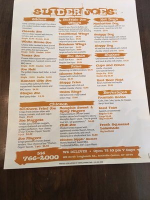 Menu photo 2 Slider Joe's Rockville Centre, NY