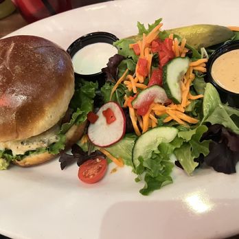 Off the Strip The LINQ Hotel + Experience - Chicken avocado sandwich with a side salad instead of fries - Bars Near Me - Las Vegas, Nevada Off the Strip The LINQ Hotel + Experience - Chicken avocado sandwich with a side salad instead of fries - Bars Near Me - Las Vegas, Nevada