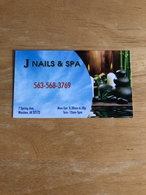 J NAILS & SPA - Updated December 2024 - 7 Spring Ave, Waukon, Iowa - Nail Salons - Phone Number