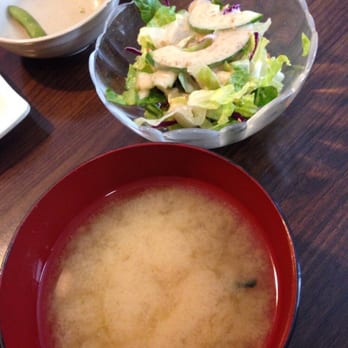 O' Sushi - Miso soup and salad - Sushi Bars Near Me - Newark, California