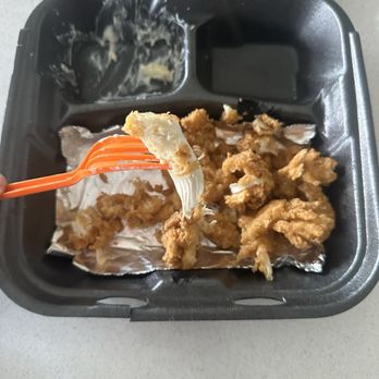 Cowboy Chicken - 4 Checkin tenders with a lot of batter never will get this plate again - American Near Me - Forney, Texas