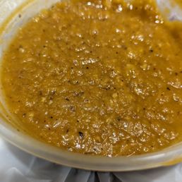 The offending misir (red lentils) in all its brothy, brownish green glory. The offending misir (red lentils) in all its brothy, brownish green glory.