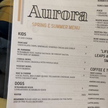 Aurora - Menu - Coffee & Tea Near Me - Oklahoma City, Oklahoma