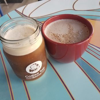 Talk Kaimuki - Nitro Thai-Dee Haupia Latte (left) and hot Nutella Latte (right) - Coffee & Tea Near Me - Honolulu, Hawaii Talk Kaimuki - Nitro Thai-Dee Haupia Latte (left) and hot Nutella Latte (right) - Coffee & Tea Near Me - Honolulu, Hawaii