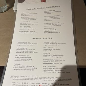 Cedar Street Grille - Brunch menu - New American Near Me - Sturbridge, Massachusetts