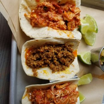 Vida Taco Bar - Two chicken tacos and 1 chorizo taco - plain - Tacos Near Me - Annapolis, Maryland