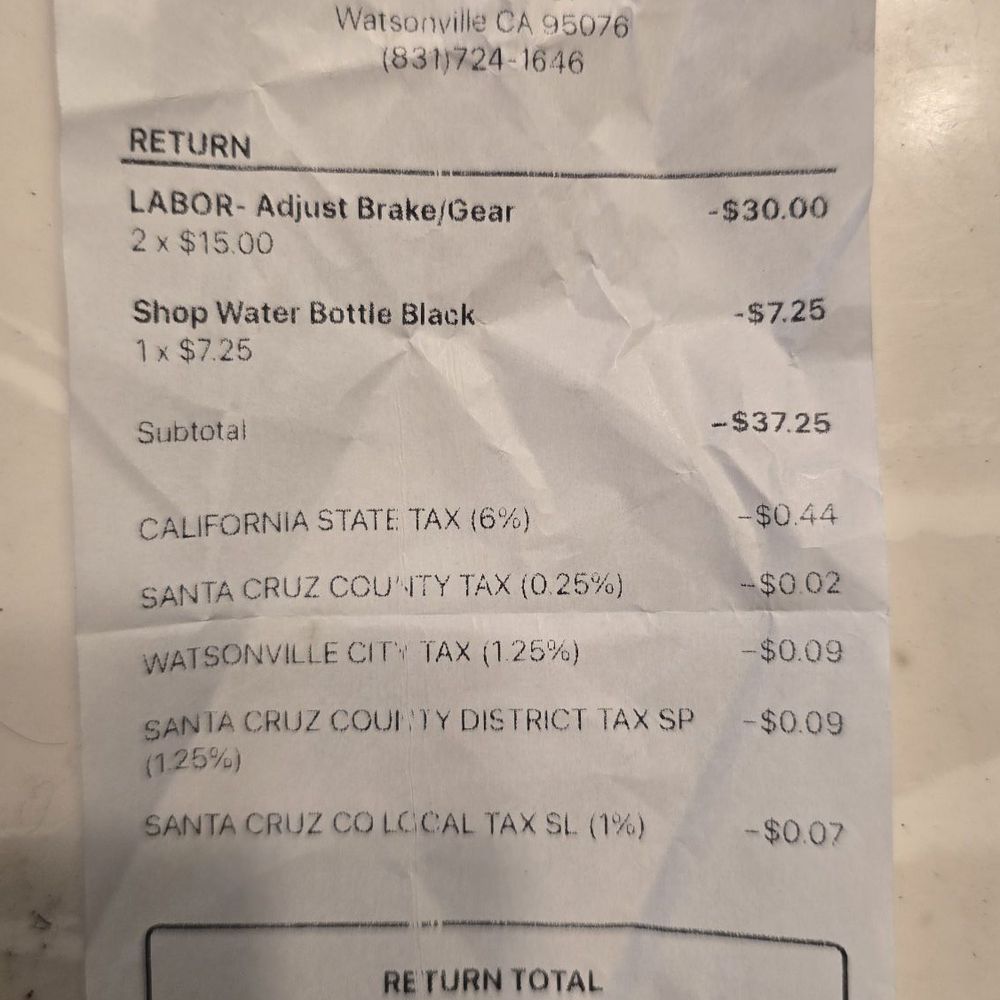 Watsonville Cyclery - Refunded less than what I paid lol - Bikes Near Me - Watsonville, California Watsonville Cyclery - Refunded less than what I paid lol - Bikes Near Me - Watsonville, California