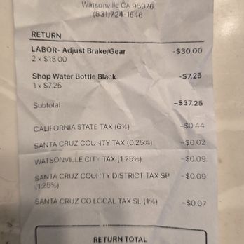 Watsonville Cyclery - Refunded less than what I paid lol - Bikes Near Me - Watsonville, California Watsonville Cyclery - Refunded less than what I paid lol - Bikes Near Me - Watsonville, California