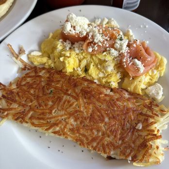 Rialto Cafe - Salmon with Eggs & Hashbrowns :) - Breakfast & Brunch Near Me - Fullerton, California Rialto Cafe - Salmon with Eggs & Hashbrowns :) - Breakfast & Brunch Near Me - Fullerton, California