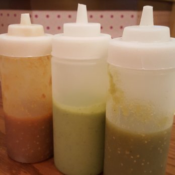 Tacos Oaxaca - 3 sauces to choose from: avocado, a little spicy, and a lot spicy. - Tacos Near Me - Lillington, North Carolina