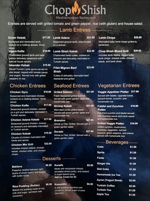 Menu photo 1 Chop Shish Mediterranean Restaurant Camp Hill, PA Menu photo 1 Chop Shish Mediterranean Restaurant Camp Hill, PA