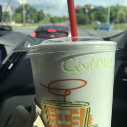 Kiwi Quencher; it has kiwi, strawberries, and non-fat yogurt.