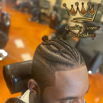 Quality Crowns Barbershop - Braid style with edge up - Barbers Near Me - Rockledge, Florida Quality Crowns Barbershop - Braid style with edge up - Barbers Near Me - Rockledge, Florida