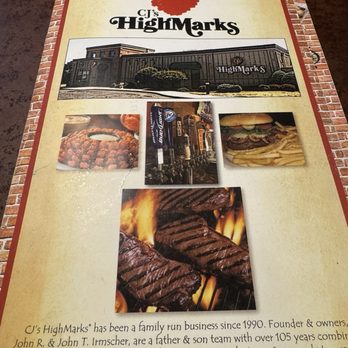Cj's Highmarks - Menu - Steakhouses Near Me - Celina, Ohio