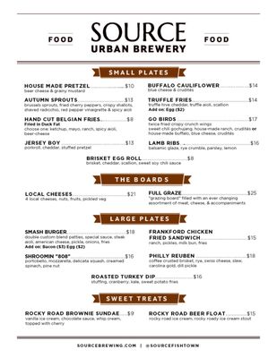 Menu photo 4 Source Urban Brewery Philadelphia, PA Menu photo 4 Source Urban Brewery Philadelphia, PA