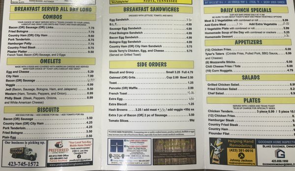 Menu photo 1 Sugar Shack Niota, TN Menu photo 1 Sugar Shack Niota, TN