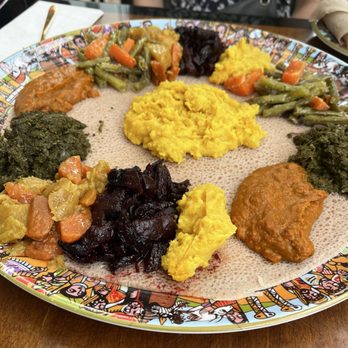 Feru Ethiopian Cuisine - Vege platter for 2, $30!!!! A steal! - Ethiopian Near Me - Washington, DC, District of Columbia