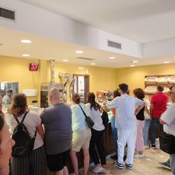 Tenuta Vannulo - People buying the goods in the "yogurt store"