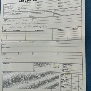 All Valley Appliance - Receipt from A to Z Appliance Repair. Bill was $75. - Appliances & Repair Near Me - Thousand Palms, California All Valley Appliance - Receipt from A to Z Appliance Repair. Bill was $75. - Appliances & Repair Near Me - Thousand Palms, California