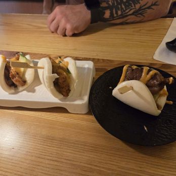 Asoul Ramen - Chicken Asoul Bao on the left (2pc) and Asoul Bao Pork on the right. - Ramen Near Me - Camp Hill, Pennsylvania Asoul Ramen - Chicken Asoul Bao on the left (2pc) and Asoul Bao Pork on the right. - Ramen Near Me - Camp Hill, Pennsylvania