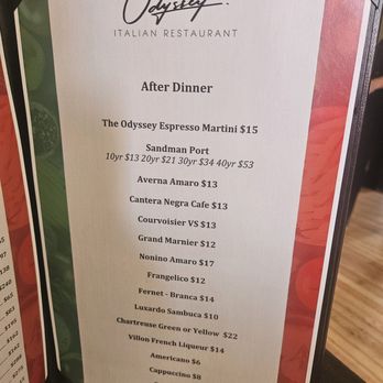 Odyssey Italian Restaurant - After dinner drinks - Sicilian Near Me - Denver, Colorado Odyssey Italian Restaurant - After dinner drinks - Sicilian Near Me - Denver, Colorado