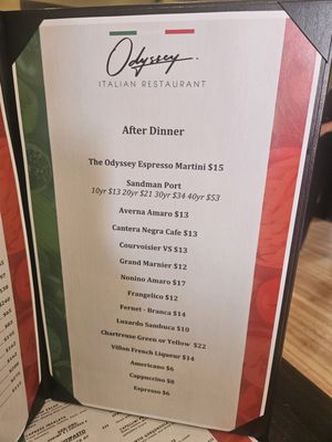Menu photo 2 Odyssey Italian Restaurant Denver, CO Menu photo 2 Odyssey Italian Restaurant Denver, CO