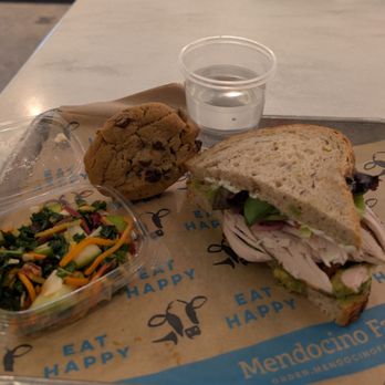 Mendocino Farms - 1/2 farm club, small side: rainbow salad, and a chocolate chip cookie - Sandwiches Near Me - Pasadena, California