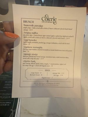 Menu photo 1 Coterie Cafe + Kitchen Wilmington, DE Menu photo 1 Coterie Cafe + Kitchen Wilmington, DE