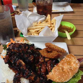 Da Kitchen Maui - Kalbi and the teriyaki burger. Yum yum! - Hawaiian Near Me - Kihei, Hawaii